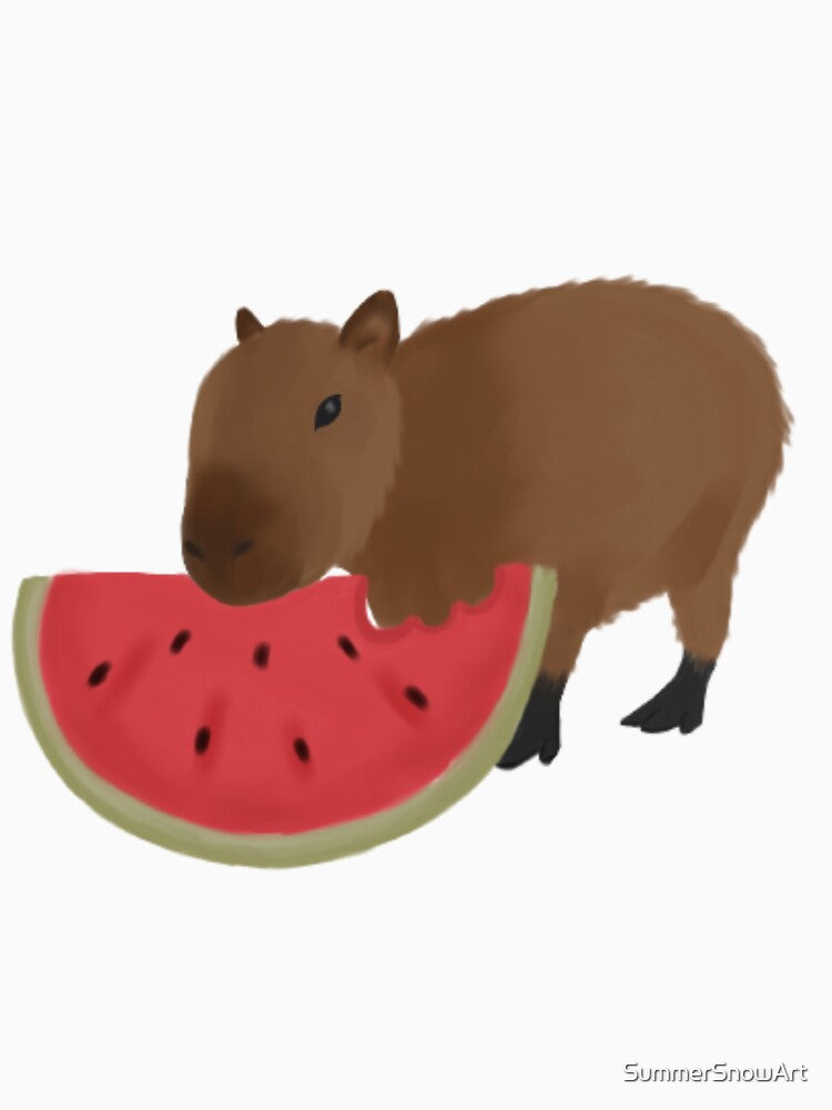 Capybara eating watermelon by SummerSnowArt T-Shirts, Hoodie, Sweatshirt | BlankRebels.com (Image 3)