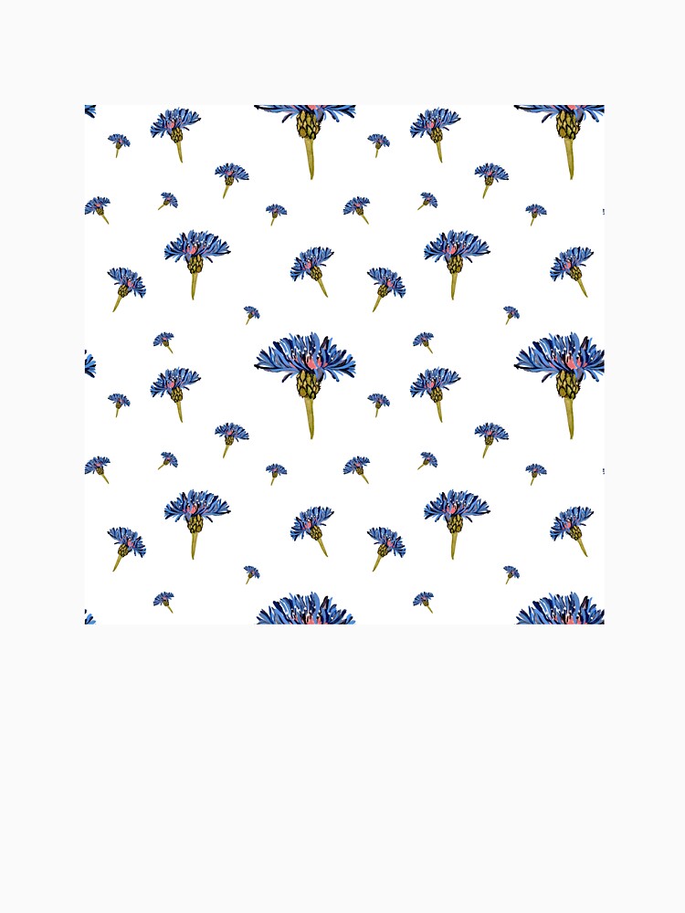 Flower blue violet pattern hand drawn watercolor by Yana Mustafina | Boho Soulful Designs T-Shirts, Hoodie,... (Image 3)