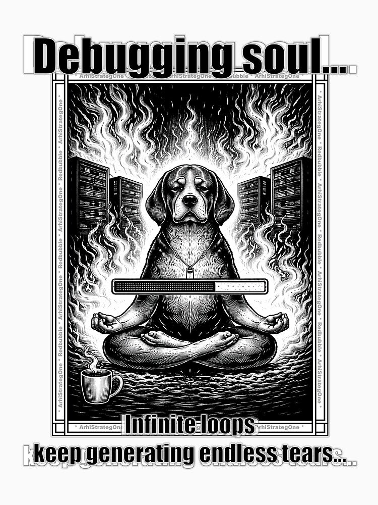 Debugging Soul – Infinite Loops Keep Generating Endless Tears | IT Humor Beagle Meme by ArhiStrategOne... (Image 3)