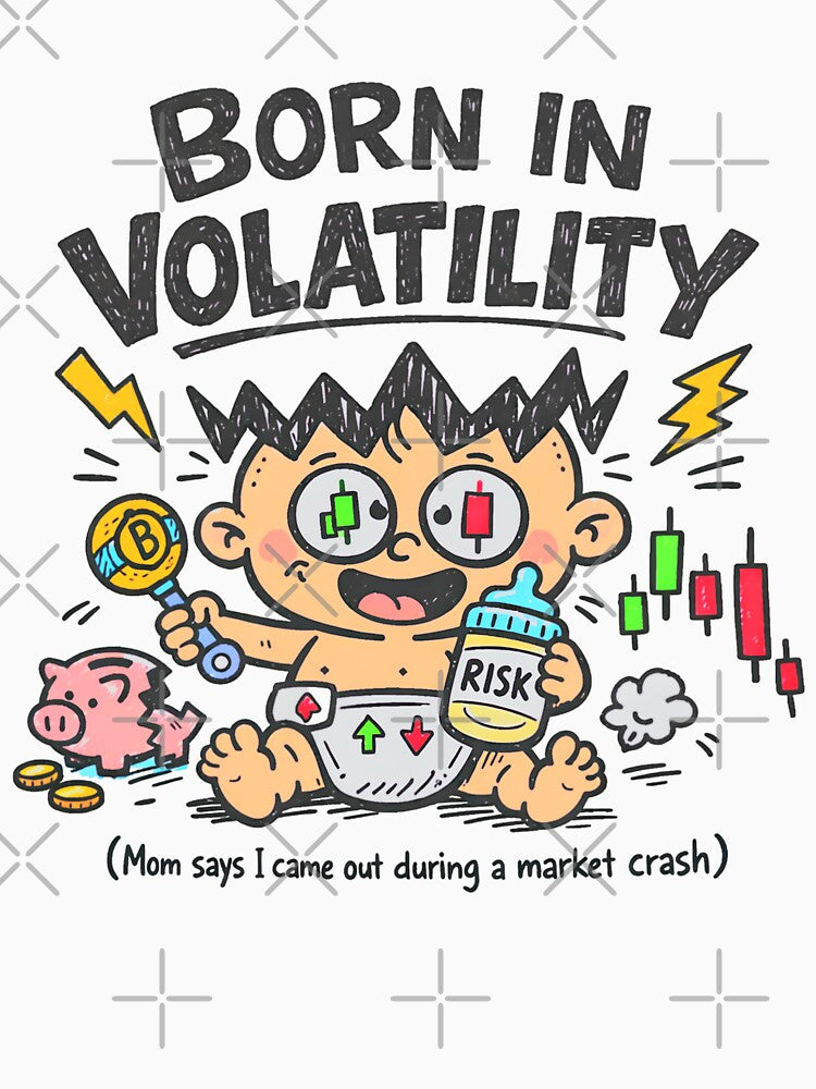 Born in Volatility Funny Trader Baby | Stock Market & Crypto Humor Design by LineLoo T-Shirts, Hoodie, Sweatshirt (Image 3)