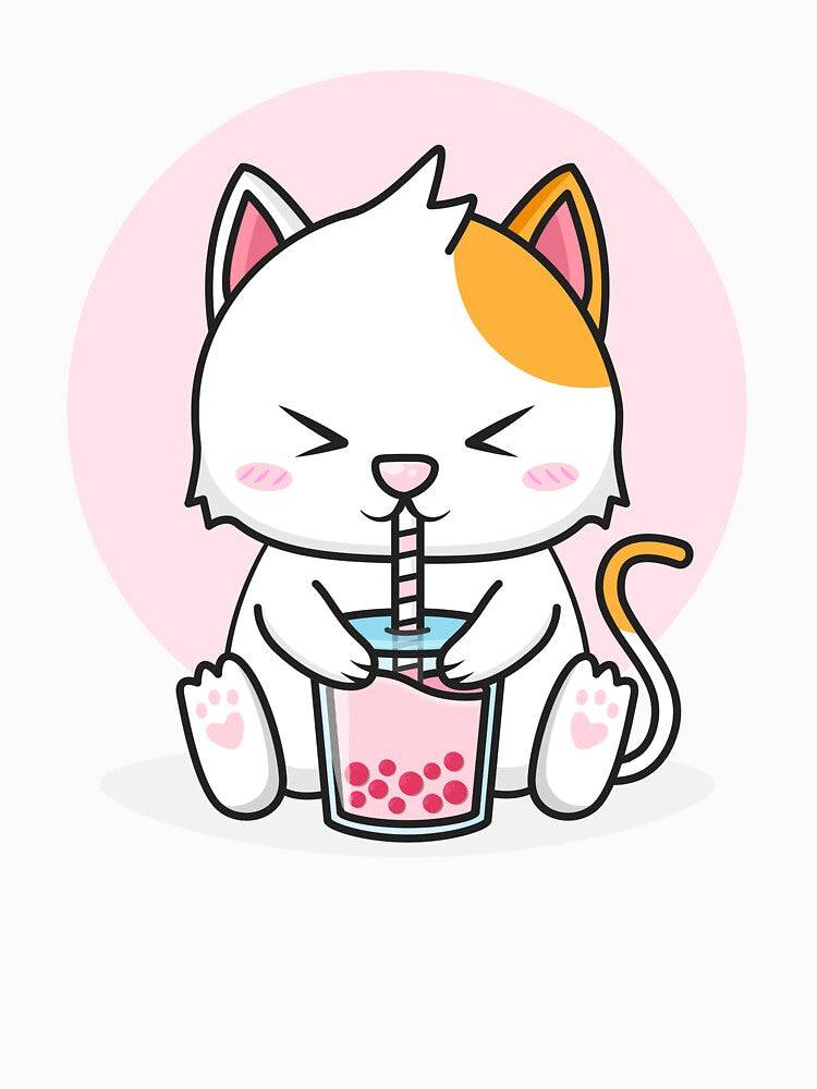 cat boba bubble tea anime kawaii by KidTastic T-Shirts, Hoodie, Sweatshirt | BlankRebels.com (Image 3)