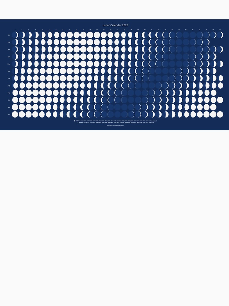 Lunar Calendar 2028 by codebox T-Shirts, Hoodie, Sweatshirt | BlankRebels.com (Image 3)