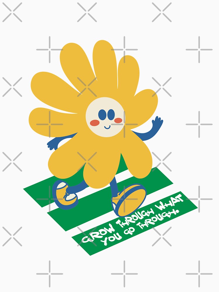 Cute Aesthetic Motivational Flower Smiley by allincolors T-Shirts, Hoodie, Sweatshirt | BlankRebels.com (Image 3)