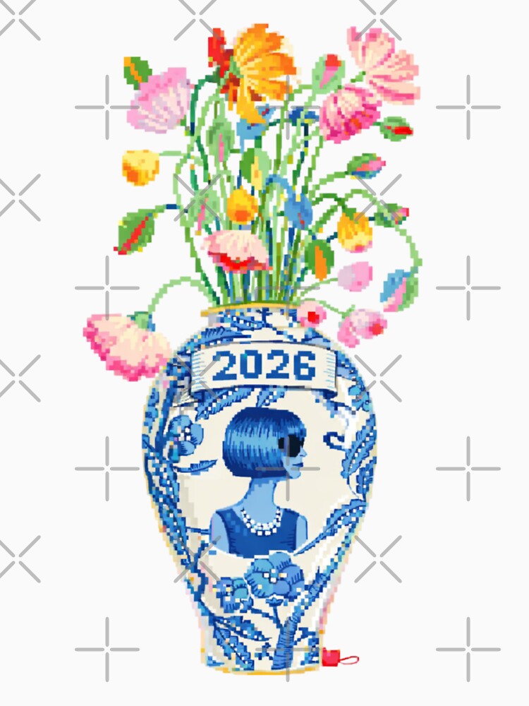 2026 Pixel Art Vase – Colorful Floral 8 Bit Sticker T-Shirts, Hoodie, Sweatshirt