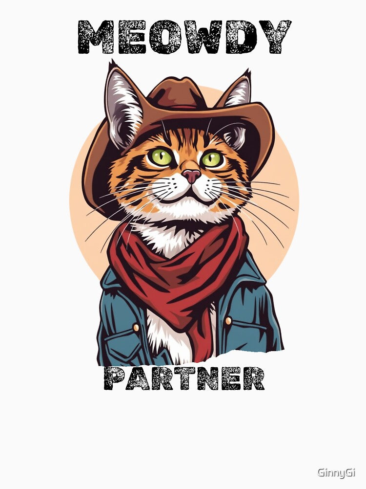 cowboy cat with cowboy hat and Meowdy Partner by GinnyGi T-Shirts, Hoodie, Sweatshirt | BlankRebels.com (Image 3)