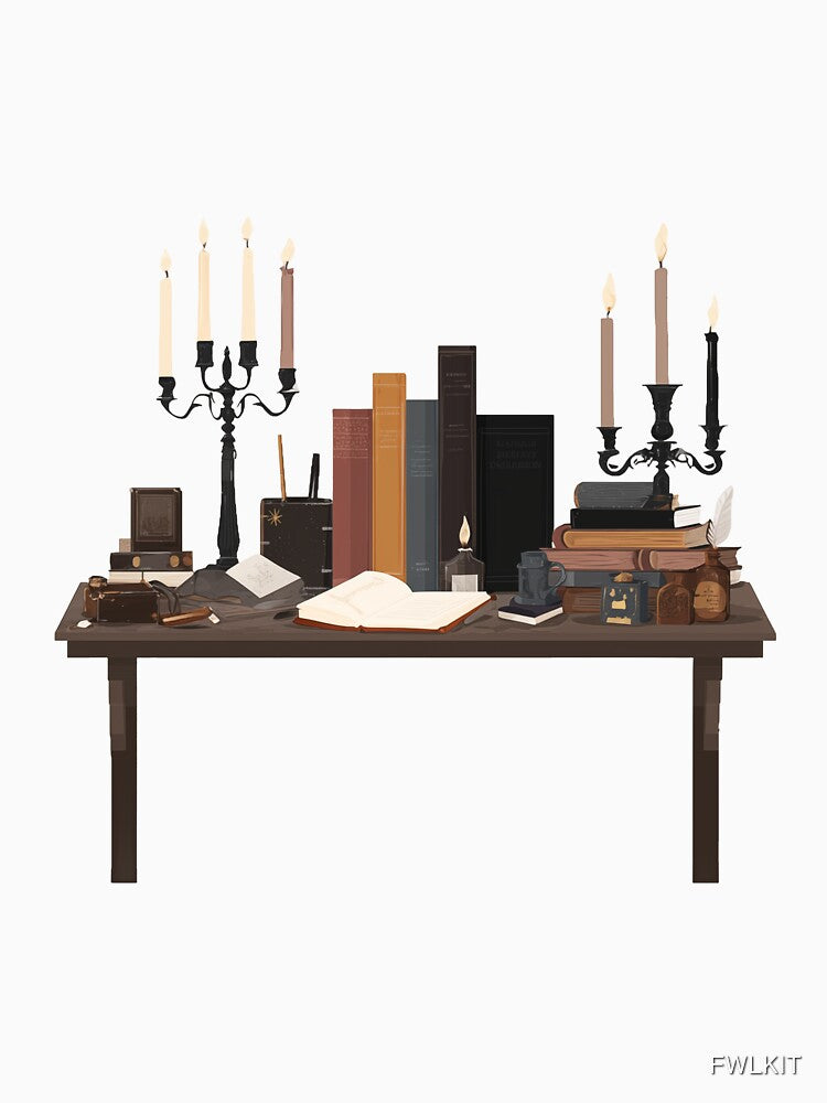 Dark Theme Planner And Candles On A Table by FWLKIT T-Shirts, Hoodie, Sweatshirt | BlankRebels.com (Image 3)