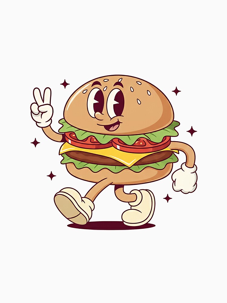 Cute Burger Cartoon Character by HoopeStylee T-Shirts, Hoodie, Sweatshirt | BlankRebels.com (Image 3)