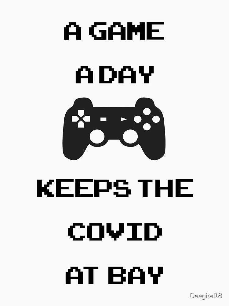 Gamer nutrition facts: A game a day keeps the COVID at bay funny retro gamer slogan by Deegital18 T-Shirts,... (Image 3)