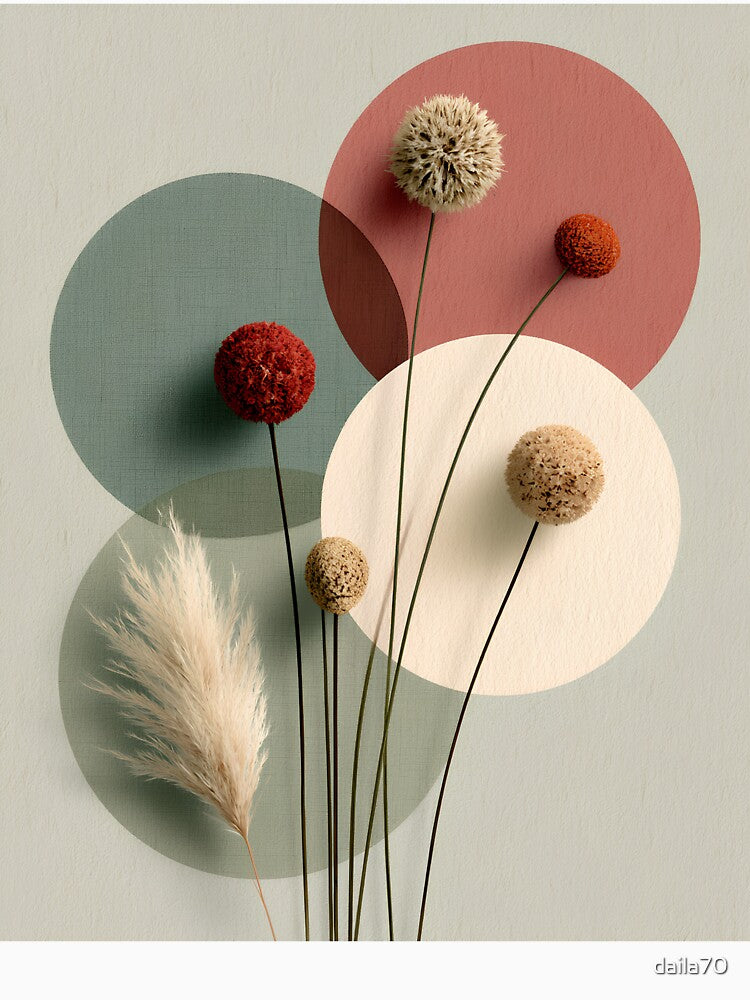 Abstract Dried Flowers Boho Geometric Earth Tones by daila70