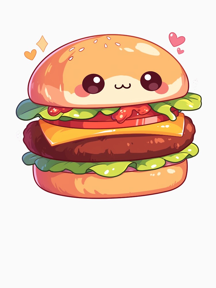 Kawaii Burger by Michael-Duong T-Shirts, Hoodie, Sweatshirt | BlankRebels.com (Image 3)