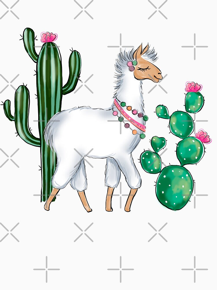 Lama and succulents cute illustration by Lalanacliparts T-Shirts, Hoodie, Sweatshirt | BlankRebels.com (Image 3)