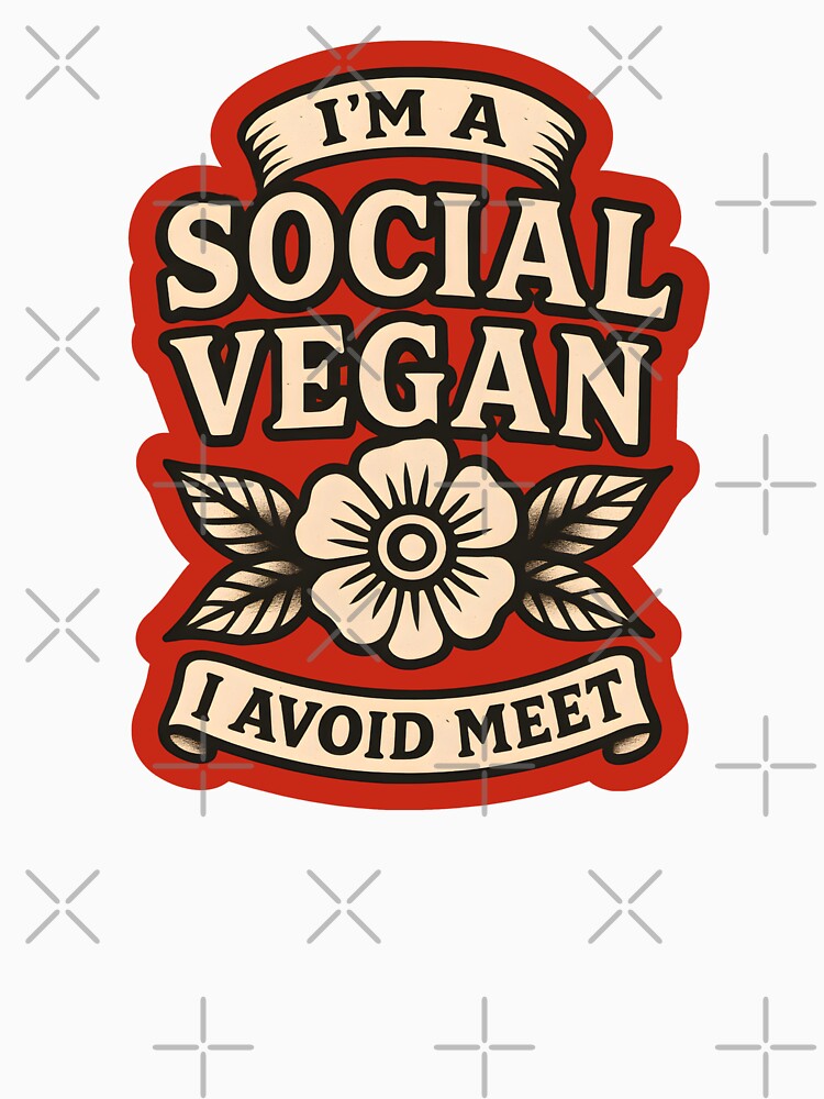 I'm a Social Vegan I Avoid Meet by DemureArtsy T-Shirts, Hoodie, Sweatshirt | BlankRebels.com (Image 3)