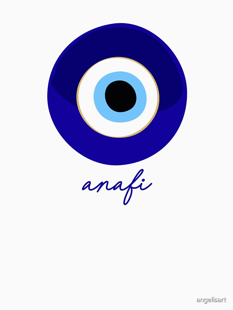 ANAFI - GREECE, EVIL EYE, Mati blue white. by angelisart T-Shirts, Hoodie, Sweatshirt | BlankRebels.com (Image 3)