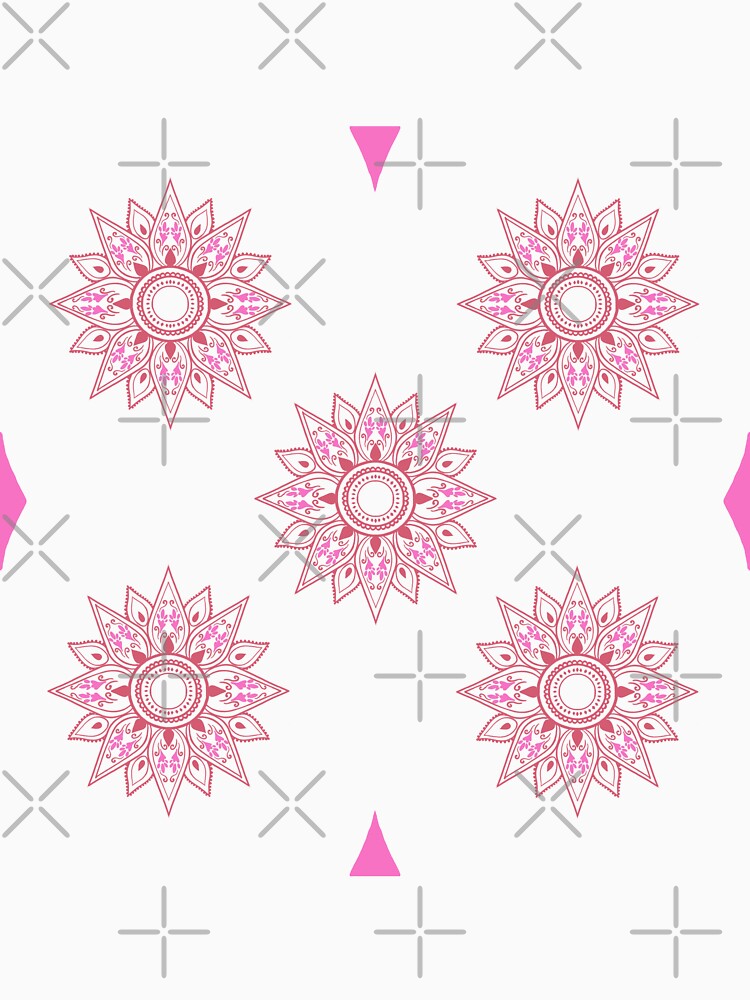 Flower patterns red on black by Chaoticzarts