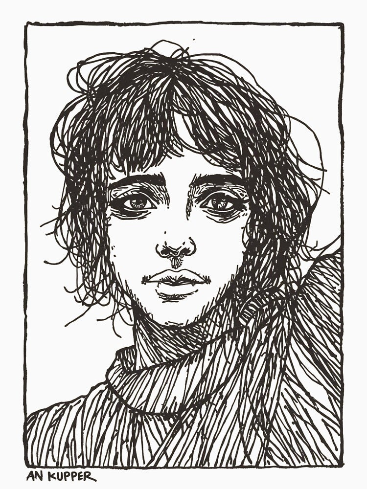 Dark Framed Portrait Sketch | Expressive Line Art Illustration by SoSpecialStore T-Shirts, Hoodie, Sweatshirt (Image 3)