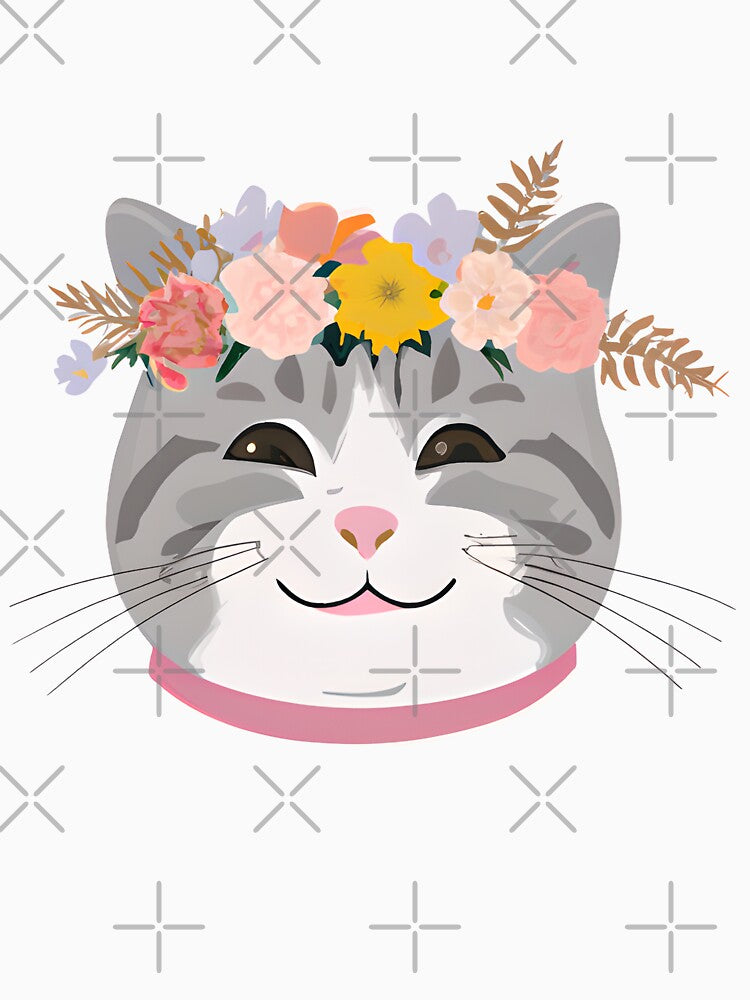 Cute Cat Meow with crown floral vintage by BOHOVIN T-Shirts, Hoodie, Sweatshirt | BlankRebels.com (Image 3)