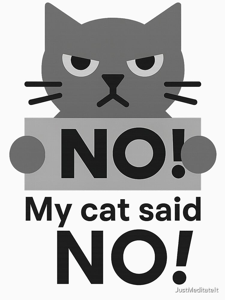 NO, My Cat Said NO – Funny T-Shirt and Hoodie for Cat Lovers – Introverted Sarcastic Vibe by JustMeditateIt... (Image 3)