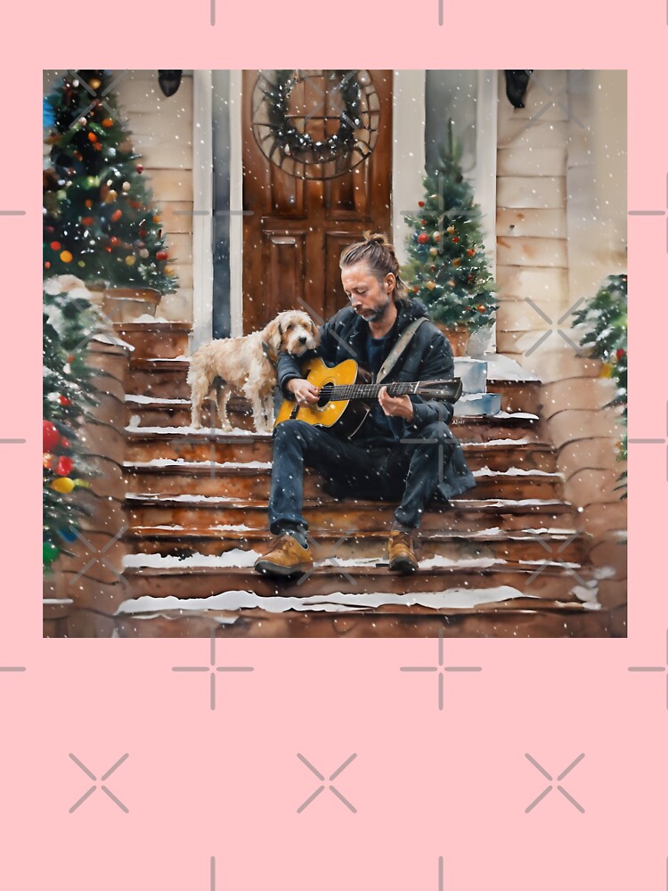 A Man Playing Guitar With His Dog on a Snowy Street | Winter Christmas | Sir Thomas | Creep | Music by LisaTumi.art