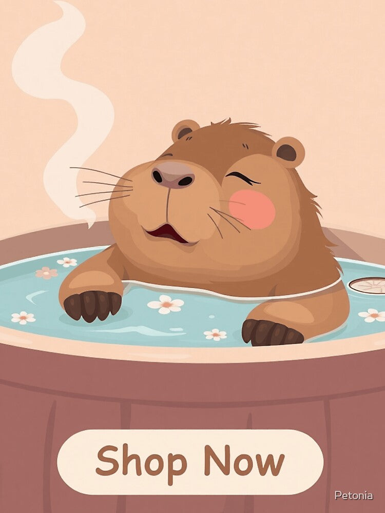 Cozy Capybara Relaxing – Cute Kawaii Animal Sticker by Petonia T-Shirts, Hoodie, Sweatshirt | BlankRebels.com (Image 3)