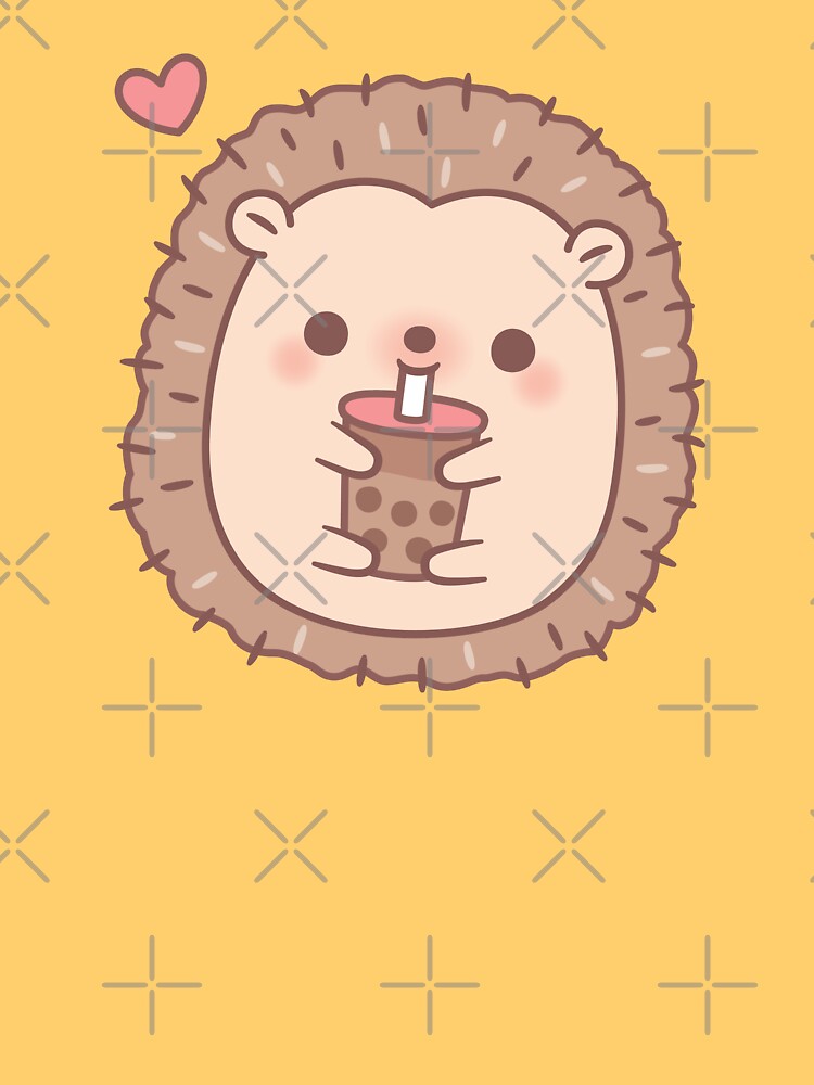 Cute Hedgehog Loves Drinking Bubble Tea by rustydoodle T-Shirts, Hoodie, Sweatshirt | BlankRebels.com (Image 3)