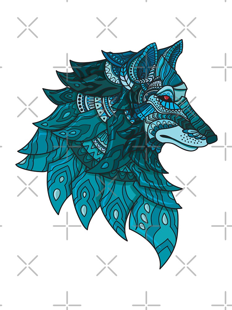 Hand Drawn Doodle Zentangle Wolf by SuperSeries T-Shirts, Hoodie, Sweatshirt | BlankRebels.com (Image 2)