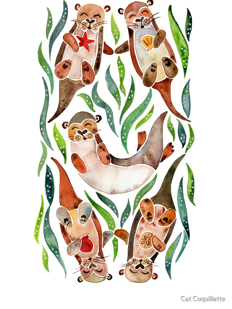 Five Otters – Green Seaweed by Cat Coquillette T-Shirts, Hoodie, Sweatshirt | BlankRebels.com (Image 3)