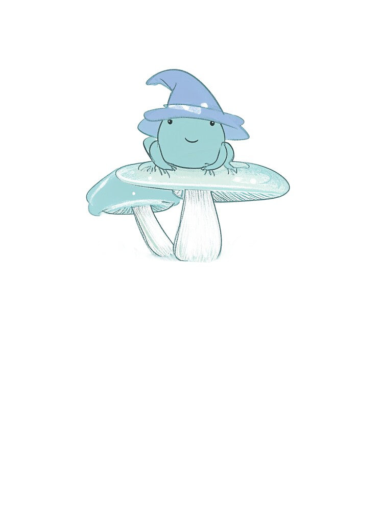 Cute Frog Wizard on Mushroom – Cottagecore Magical Frog Illustration by Aerlume T-Shirts, Hoodie, Sweatshirt (Image 3)