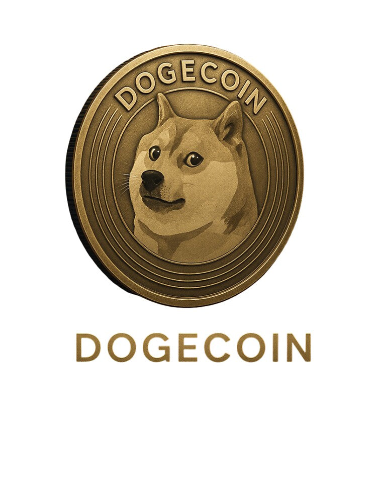 Dogecoin Cryptocurrency Gold Coin Art by TheExpresso