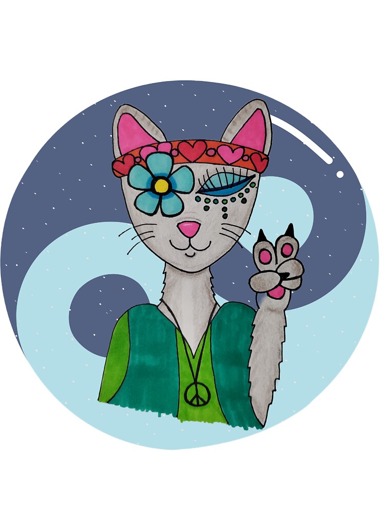 Hippie Kitty by The Morbid Hippie T-Shirts, Hoodie, Sweatshirt | BlankRebels.com (Image 3)