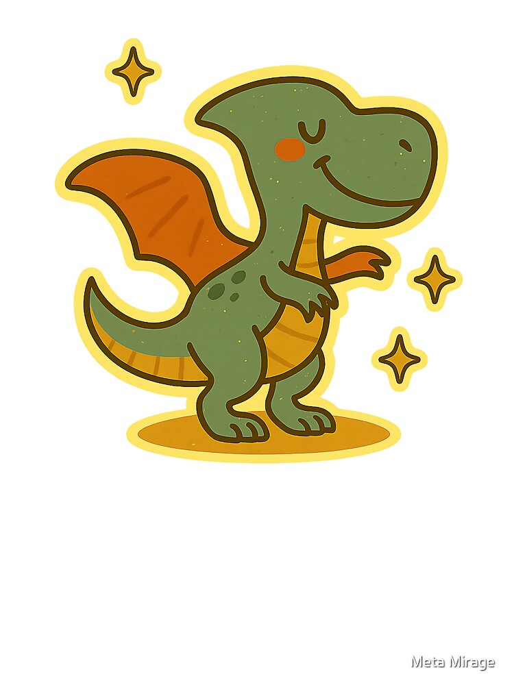 Pterosaurus Glider – Retro Flying Dinosaur Sticker for Kids, Parents & Cosmic Dreamers by Meta Mirage T-Shirts,... (Image 3)