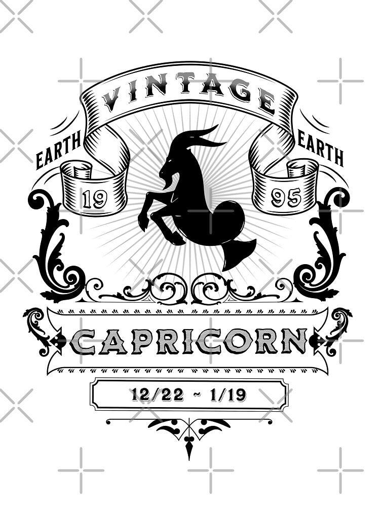 The Zodiac Sign of Capricorn Black and White 1995 by rhombusOnion T-Shirts, Hoodie, Sweatshirt | BlankRebels.com (Image 3)
