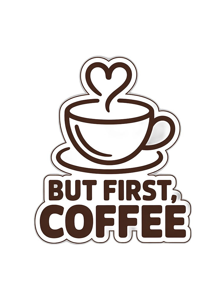 "But First Coffee" - Versatile Art for Every Coffee Lover by Etch Safwat T-Shirts, Hoodie, Sweatshirt (Image 3)