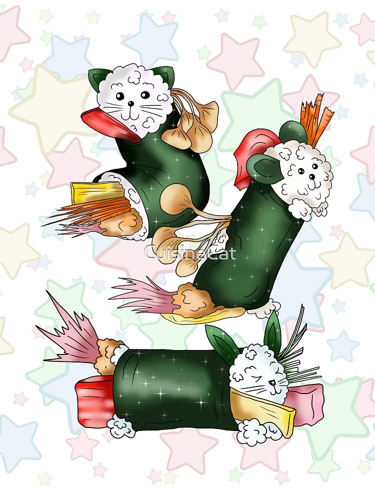 Super cute kimbap sushi rolls by CuisineCat T-Shirts, Hoodie, Sweatshirt | BlankRebels.com (Image 3)