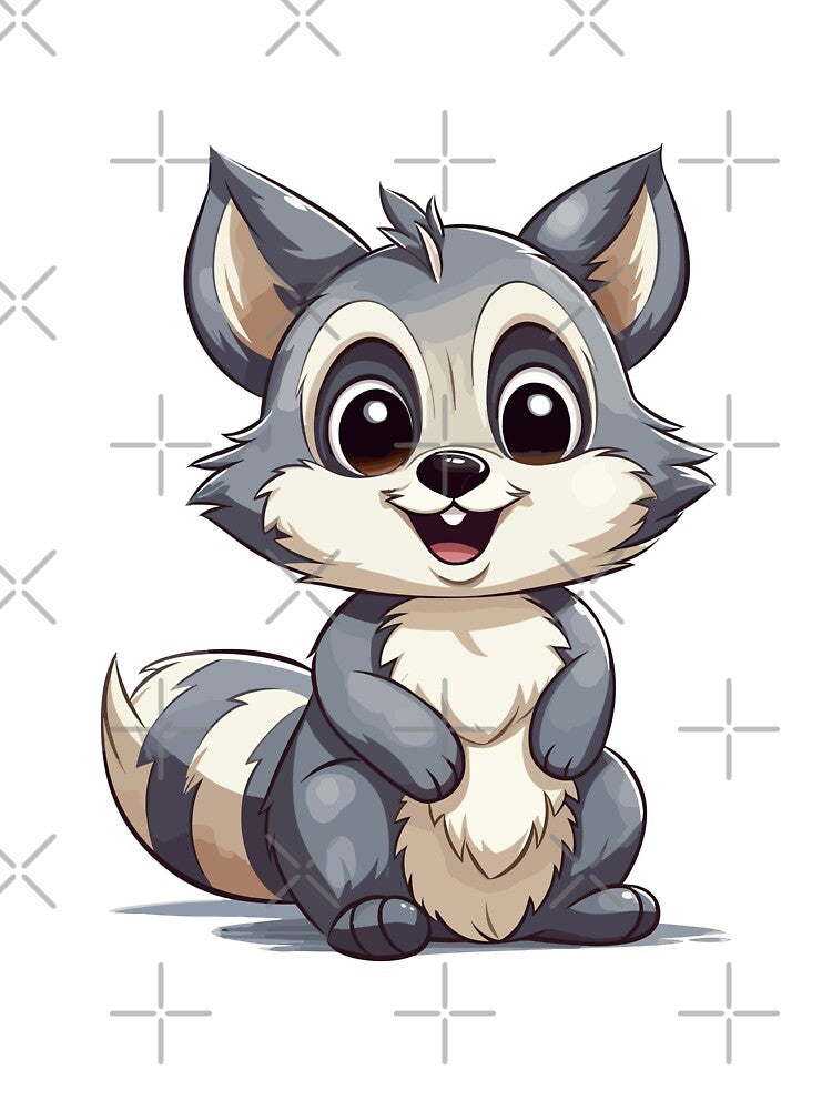 Happy Raccoon - Playful and Cheerful Wildlife Art Print by QualityQuest T-Shirts, Hoodie, Sweatshirt (Image 3)