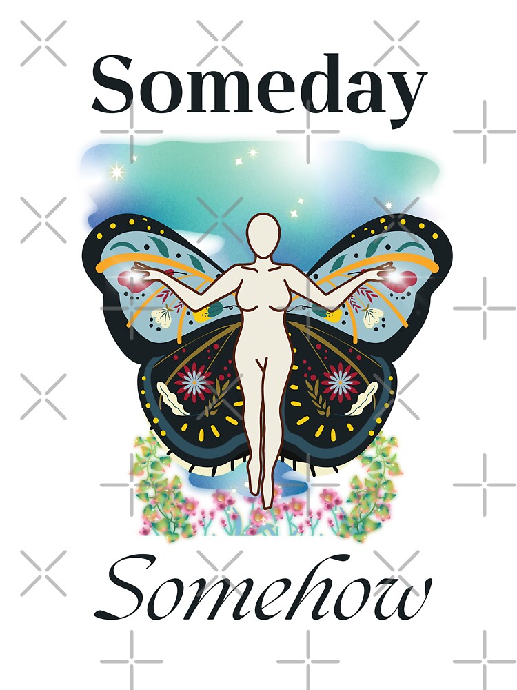 Someday, somehow- bluebell Y2K blue butterfly aesthetic by studioarchive T-Shirts, Hoodie, Sweatshirt (Image 3)