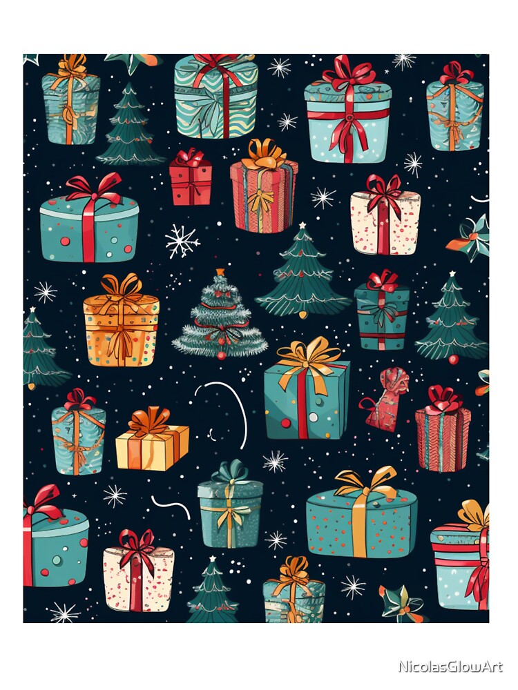 Christmas Pattern Gifts And Trees by NicolasGlowArt T-Shirts, Hoodie, Sweatshirt | BlankRebels.com (Image 3)