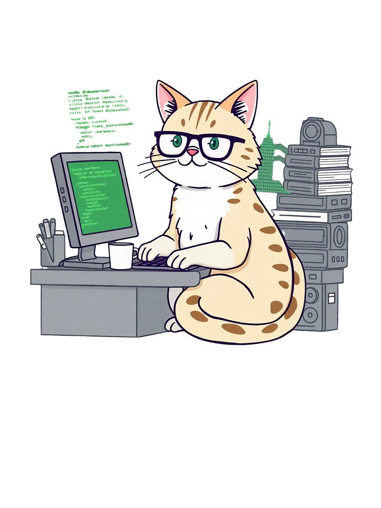 Cat Developer – The Coding Feline Design by UAcomix