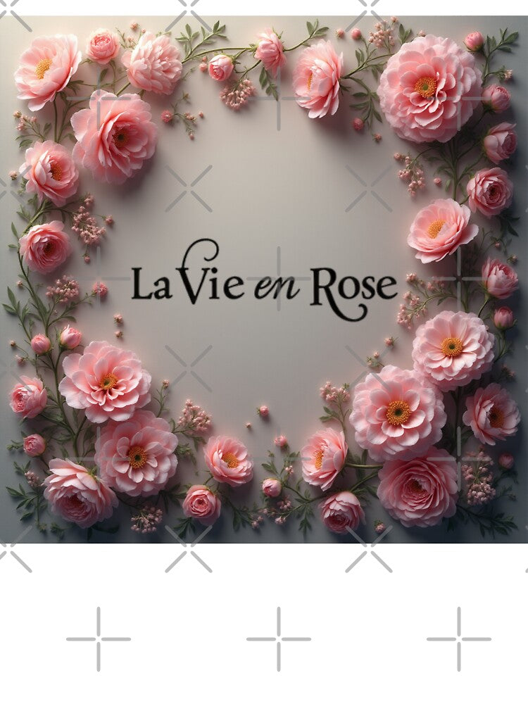La Vie En Rose Typography Logo French Quote Minimal Text T-Shirts, Hoodie, Sweatshirt
