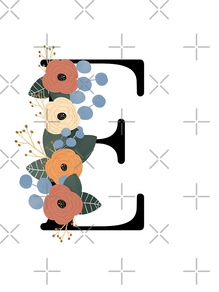 Floral Letter E by Egodcounseling T-Shirts, Hoodie, Sweatshirt | BlankRebels.com (Image 3)