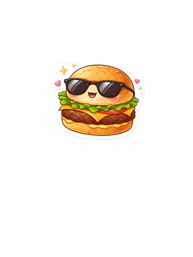 Cool Burger with Sunglasses Sticker by Snark Studio T-Shirts, Hoodie, Sweatshirt | BlankRebels.com (Image 3)