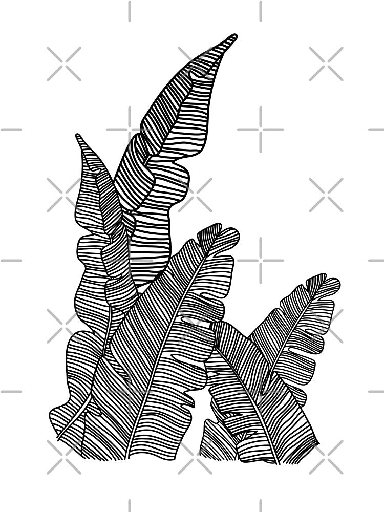 Banana Leaf Line Art by minimallineart T-Shirts, Hoodie, Sweatshirt | BlankRebels.com (Image 3)