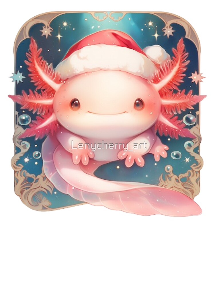 Christmas Axolotl by Lenycherry_art T-Shirts, Hoodie, Sweatshirt | BlankRebels.com (Image 3)