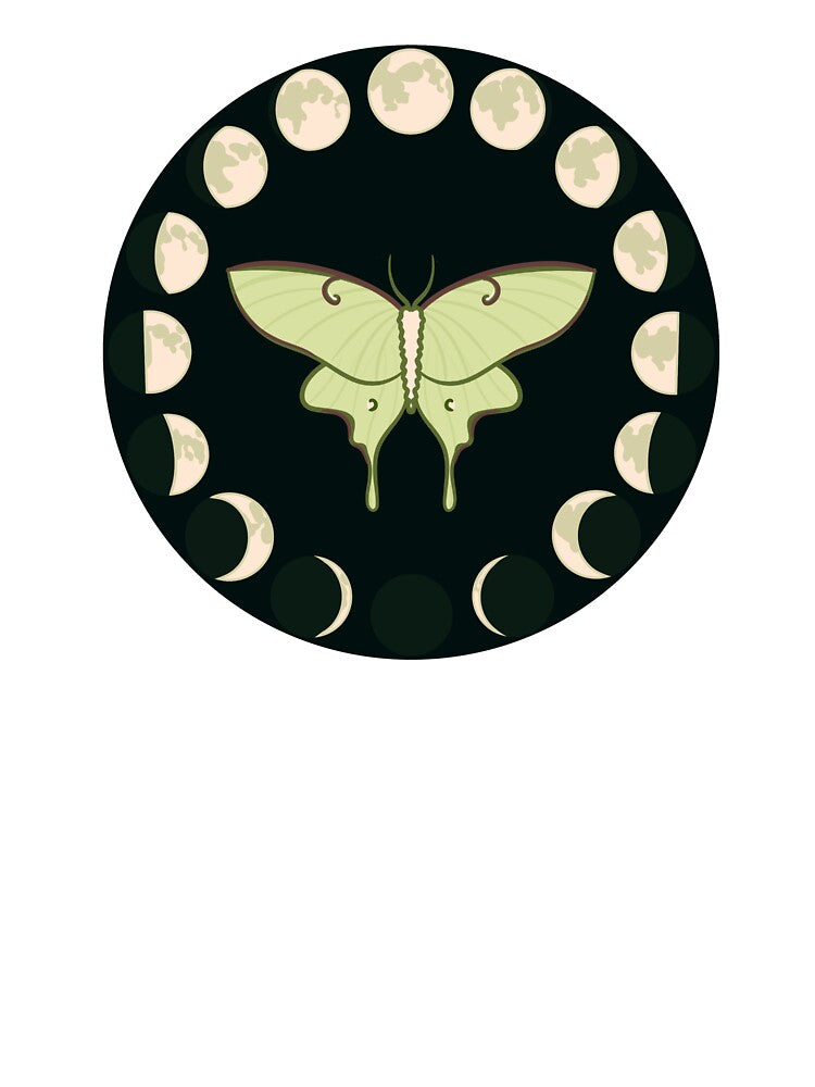 Luna Moth Moon Phases Dark by pinkgooseanaiah T-Shirts, Hoodie, Sweatshirt | BlankRebels.com (Image 3)