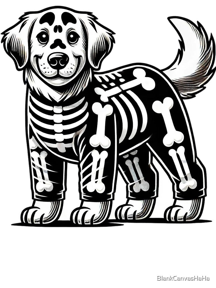 Golden Retriever Skeleton Halloween by BlankCanvasHaHa T-Shirts, Hoodie, Sweatshirt | BlankRebels.com (Image 3)