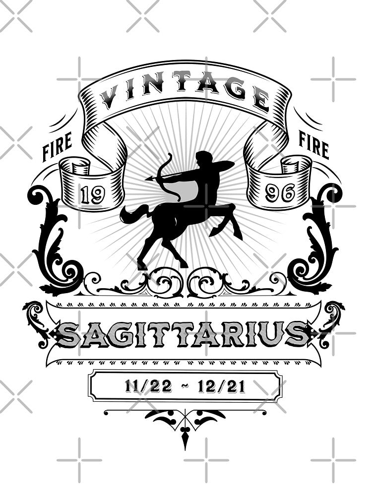 The Zodiac Sign of Sagittarius Black and White 1996 by rhombusOnion T-Shirts, Hoodie, Sweatshirt | BlankRebels.com (Image 3)