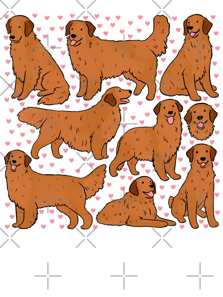 Red Golden retriever cute pattern by Yarafantasyart T-Shirts, Hoodie, Sweatshirt | BlankRebels.com (Image 3)