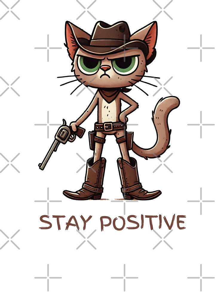 Cowboy Cat - Stay Positive - Minimalist Animal Art by BeaverFriends T-Shirts, Hoodie, Sweatshirt | BlankRebels.com (Image 3)