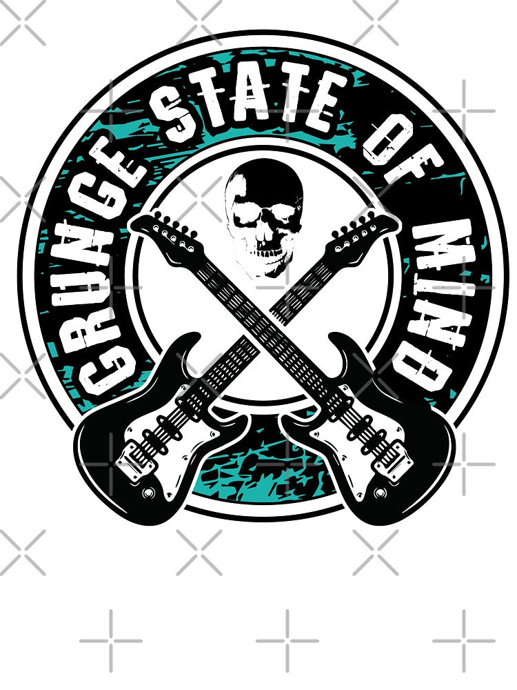 Grunge State of Mind - 90s Rock Guitar and Skull Art by Dmetalx Art Apparel T-Shirts, Hoodie, Sweatshirt (Image 3)