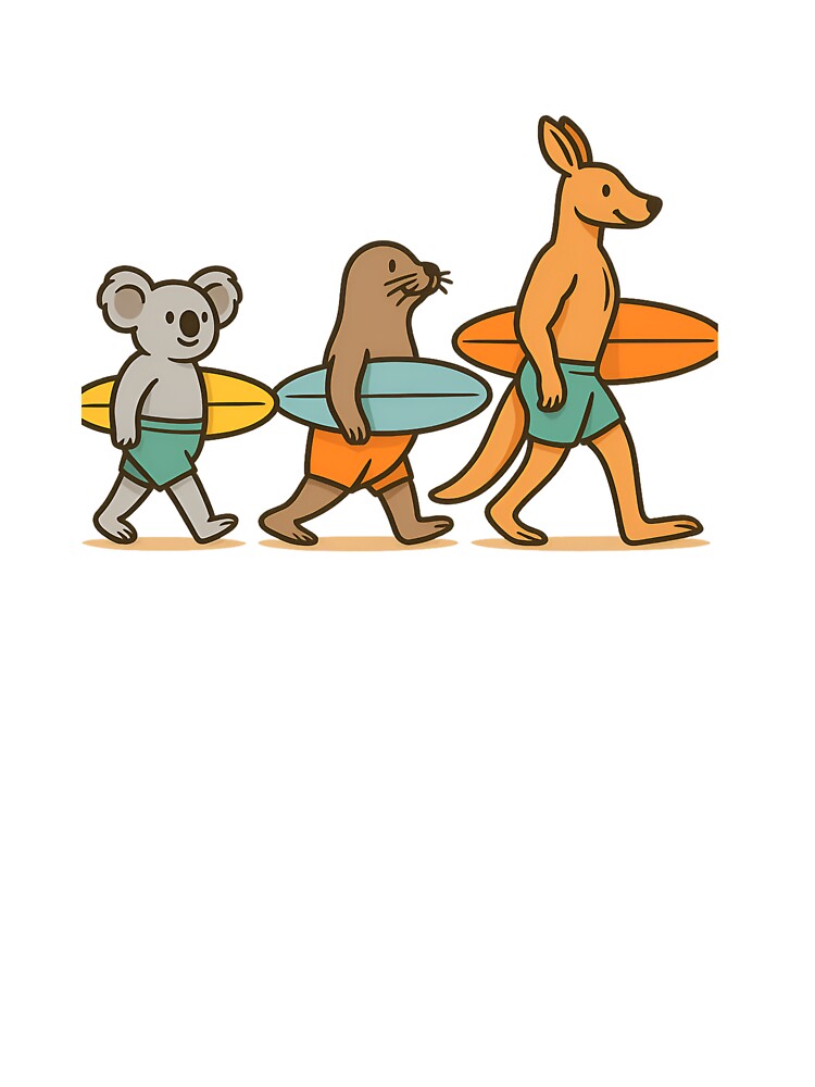 Surfing Dudes – Koala , Seal and Kangaroo with Surfboards by shinelikevenus T-Shirts, Hoodie, Sweatshirt (Image 3)