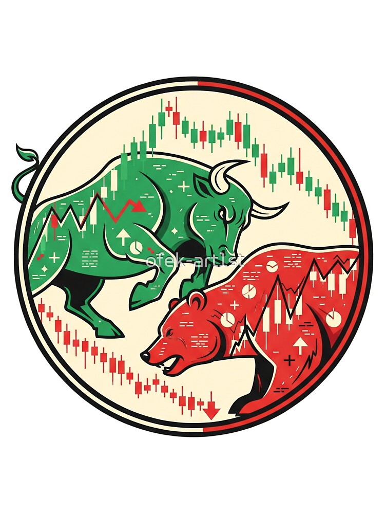 Bull vs. Bear Market Circle by ofek-art1st T-Shirts, Hoodie, Sweatshirt | BlankRebels.com (Image 3)